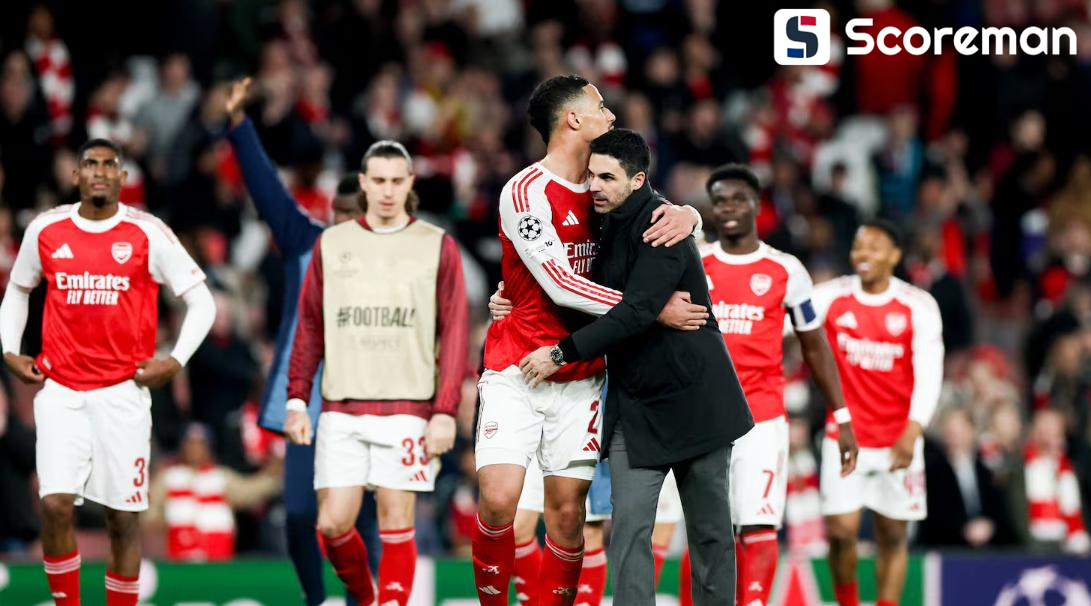 '에제-라이스 연속골' 아스날, 레버쿠젠 2-0 격파...합계 스코어 3-1로 UCL 8강행